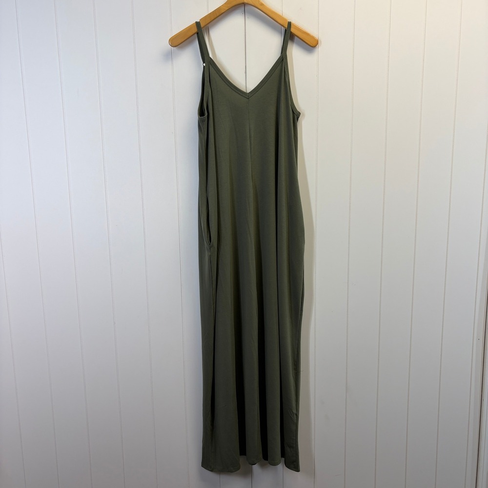Zenana Boho Beachy Maxi Dress Women Large Lagenlook Earthy Summer Loungewear